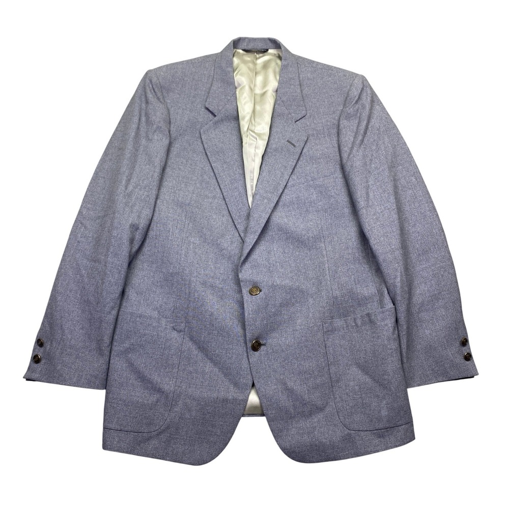 VTG Pierre Cardin Grand Prix Mens Blue Gray Blazer Sport Coat 2 Button USA Retro